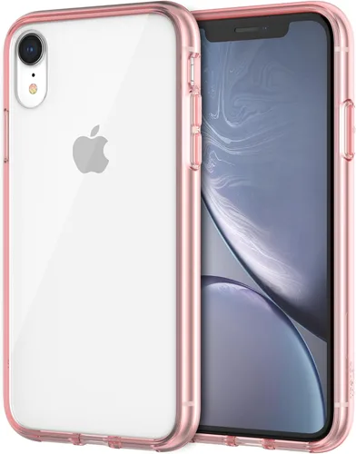 JETech - Funda para iPhone XR de 15,5 cm, cubierta a prueba de golpes sin amarillamiento, parte trasera transparente antiarañazos (oro rosa)