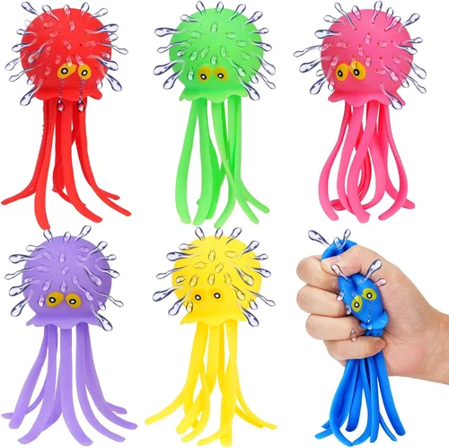 6 bolas de agua de pulpo, juguete sensorial para el alivio del estrés flotante, piscina, playa, tina, juguete reutilizable, bolas de agua para