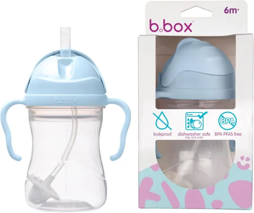 Miniatura 20 de b.box Vaso para sorber con popote pesado. Bebe desde cualquier ángulo, a prueba de fugas, a prueba de derrames, fácil agarre. Sin BPA, apto