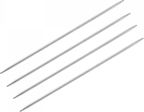 uxcell Juego de 2 pares de agujas de tejer, 0.173 in de diámetro, 9,84 pulgadas de largo, acero inoxidable, agujas de suéter de doble punta para