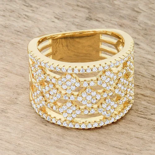 Miniatura 2 de Kate Bissett Marlene - Anillo de cóctel de oro de 14 quilates con circonita cúbica de 0,6 quilates