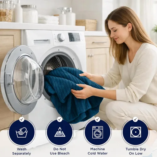 Miniatura 5 de DAN RIVER Paquete de 2 toallas de baño de 35 x 70 pulgadas, toallas grandes extra acanaladas, toallas de baño grandes, absorbentes de secado rápido