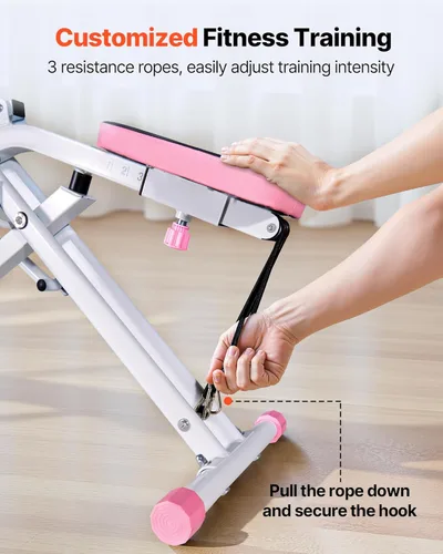 Miniatura 5 de VEVOR Squat Machine, Deep Squat Rowing Machine for Home, Easy Setup & Foldable Exercise Equipment, Glute Trainer Machine with 2/3 High-Strength