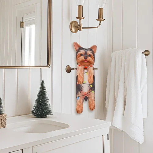 Miniatura 3 de GPGHE Regalos de Navidad Yorkie Dog Toallas de mano divertidas y lindas toallas de cocina para perros, regalo de cumpleaños y Año Nuevo para mujeres
