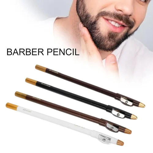 Miniatura 5 de 4 lápices de trazado de barba y línea capilar con sacapuntas integrado para un estilo y forma precisos