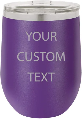 Miniatura 7 de Vaso de vino aislado de acero inoxidable personalizado personalizado de 12 oz (verde azulado)