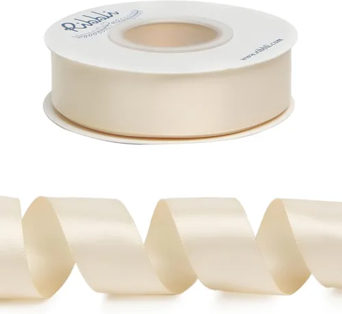 Miniatura 484 de Ribbli - Cinta de satén de doble cara dorada, 1/2 pulgada x 25 yardas, uso para ramo de lazos de manualidades, envoltura de regalos, decoración