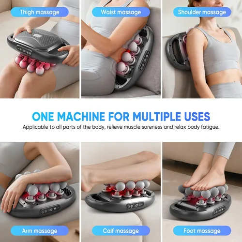 Miniatura 7 de 16-Head Massage Gun Set, Deep Tissue Massager with 9 Modes & Levels, Muscle Massager Pain Relief, Percussion Massage Gun for