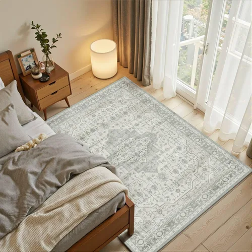 Miniatura 83 de Rugxara Alfombra de entrada lavable de 3 x 5, alfombras de pasillo bohemias antideslizantes para pasillo, entrada, cocina, baño, cuarto