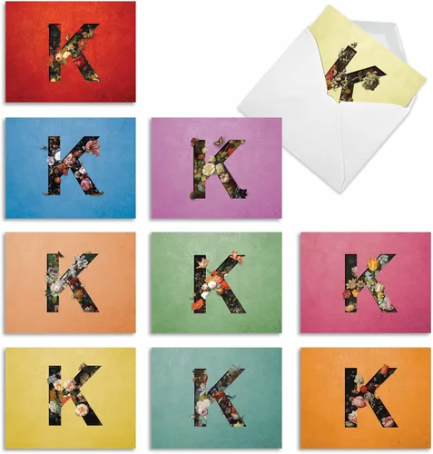 Miniatura 11 de The Best Card Company - 10 cartas iniciales "S" surtidas en blanco, hermosas flores, papeleras personales de 4 x 5.12 pulgadas, paquete variado a