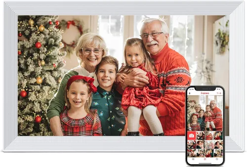 Miniatura 14 de Portarretratos digital WiFi con Frameo, 10.1 pulgadas, 1280 x 800 IPS, 32 GB, rotación automática, comparte video e imagen, regalo de cumpleaños