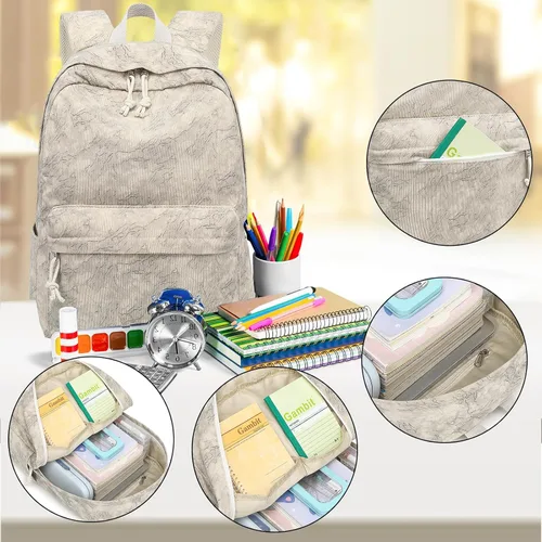 Miniatura 44 de LOIDOU Mochila para adolescentes y niñas, mochila escolar con lonchera y estuche para lápices, juego de bolsas escolares 3 en 1