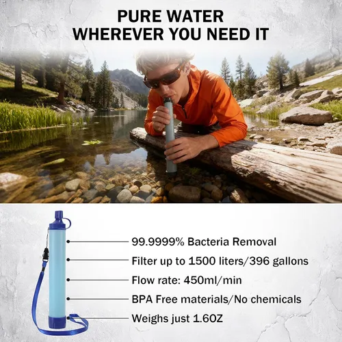 Miniatura 3 de Regalos para hombres Kit de supervivencia de Navidad, equipo de supervivencia y suministros 258 PIEZAS con filtro de agua, tienda de emergencia