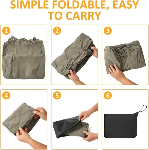 Miniatura 6 de Almohada Inflable de Reposapiés para Viajes - Reposapiés de Vuelo de Altura Ajustable con Máscara para los Ojos y Tapones para los Oídos para Niños