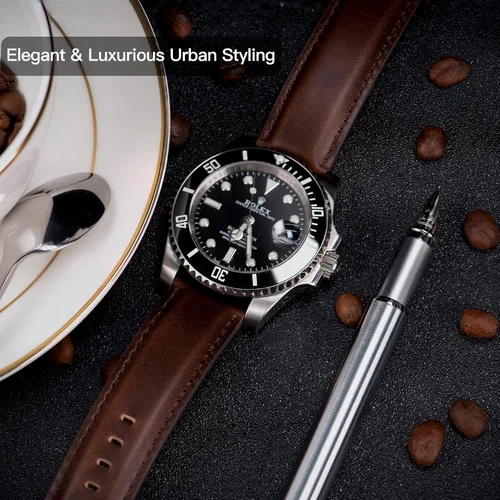 Miniatura 6 de OTTOODY Correas de cuero para reloj de 0709in 0787in 0827in 0866in correa de reloj de cuero de grano superior para hombres y mujeres elegantes