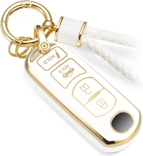 Miniatura 15 de Funda para Llavero Mercedes con Llavero de Cuerda Trenzada de Metal, Funda de Llave Suave Mejorada para Carcasa de Llavero Remoto Inteligente Sin