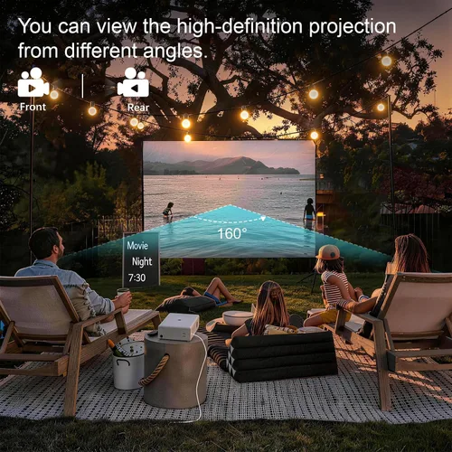 Miniatura 4 de Pantalla de proyector para exteriores con soporte, pantalla de proyector portátil de 120 pulgadas, pantalla de proyección para interiores