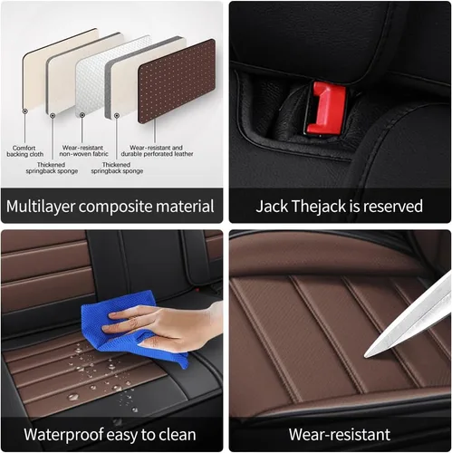 Miniatura 6 de Funda de asiento de cuero para Mazda CX-5 2013-2023, fundas de asiento impermeables y suaves, accesorios interiores, fundas para asientos, cojín