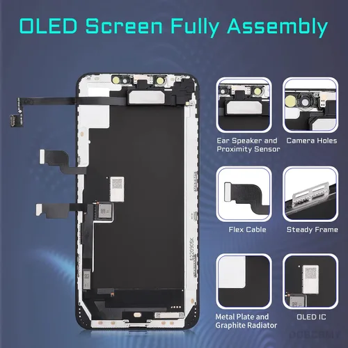 Miniatura 2 de [OLED] para iPhone Xs Max Reemplazo de pantalla de 6.5 pulgadas con altavoz frontal Sensor de proximidad OLED 3D pantalla táctil digitalizador
