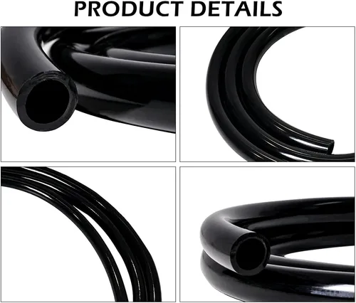 Miniatura 3 de Feelers Tubo de vinilo de PVC negro de 1/2 pulgada de diámetro interior x 5/8 pulgadas de diámetro exterior para tanque de peces acuario, línea