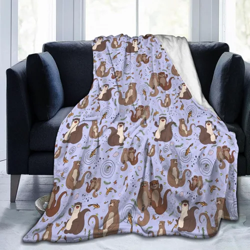 Miniatura 14 de Manta de Nutria Regalos de Nutria para Mujeres Hombres Niños Manta Liviana de Felpa para Regazo Manta de Franela Suave para Sofá Regalos