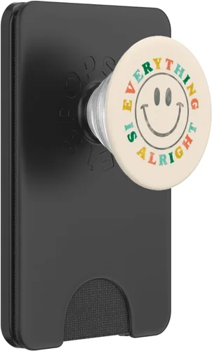 Miniatura 7 de Feliz cita positiva preppy estética beige sonrisa cara PopSockets Standard PopGrip