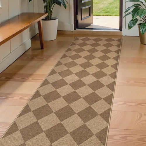 Miniatura 52 de Lahome Alfombra de yute a cuadros fácil 2'x3', alfombra pequeña para entrada, antideslizante, alfombra para la puerta delantera de la cocina