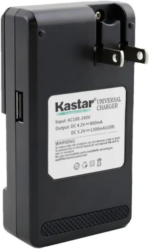 Miniatura 3 de Kastar BL-5C - Paquete de 2 baterías y mini cargador de viaje inteligente para radio de onda corta todo peligro, radio portátil V-115 transistor