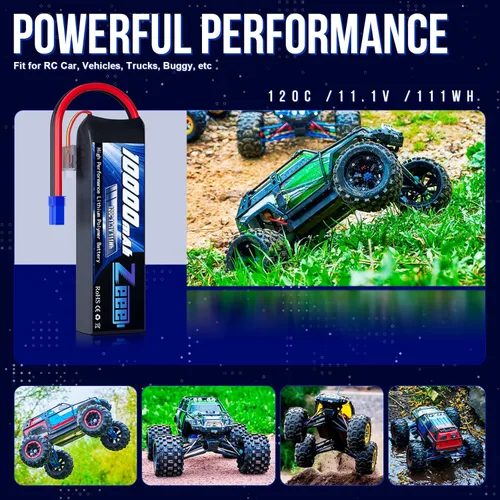 Miniatura 5 de Zeee 3S Lipo Batería 10000mAh 11.1V 120C con conector EC5 Soft Case RC Batería para RC Car Truck Tank Racing Hobby modelos (paquete de 2)