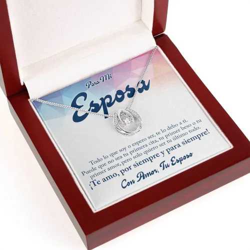 Miniatura 5 de Regalo Para Mi Esposa - Un Regalo Unico Para El Amor De Mi Vida, Cosas Personalizadas Para Parejas, Medallas De Oro 14k Para Mujer, Cadenas En Acero