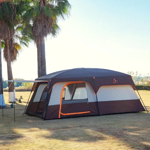 Miniatura 3 de KTT Extra Large Tent 6-10-12-14 Person(A),Family Cabin Tents,2 Rooms,3 Doors and 3 Windows with Mesh,Straight Wall,Waterproof,Double Layer,Big Tent