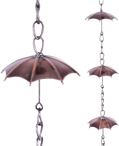 Miniatura 9 de Topadorn Cadena de lluvia de 8.5 pies con 12 tazas de loto, cadena de agua alternativa de lluvia de canalón de metal para jardín al aire libre