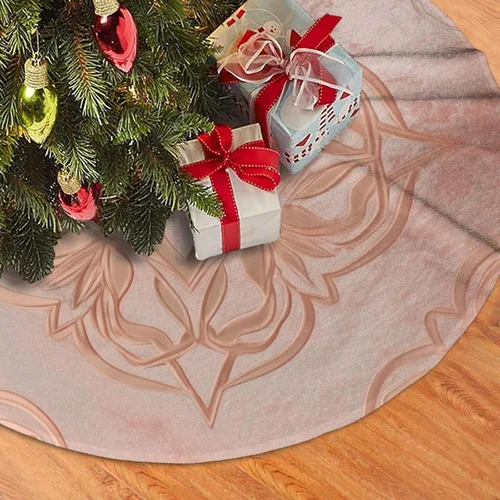 Miniatura 2 de Falda de árbol de Navidad con estampado de oro rosa, tapete suave para árbol de Navidad, decoración de Navidad para Año Nuevo, vacaciones, Navidad