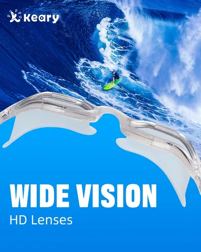 Miniatura 4 de Keary Gafas de natación para adultos para hombres y mujeres, gafas de natación para jóvenes, protección UV, antivaho, gafas de agua para piscina Gris