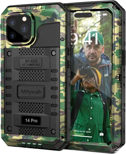 Miniatura 36 de Mitywah Funda impermeable para iPhone 7/iPhone 8 / iPhone SE 2020, funda de metal resistente de grado militar, protección de cuerpo completo