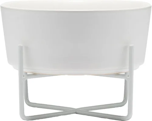 Miniatura 10 de Waggo Simple - Soporte sólido para cuenco y cuenco para perro, soporte de hierro individual con comedero de cerámica individual o cuenco de agua
