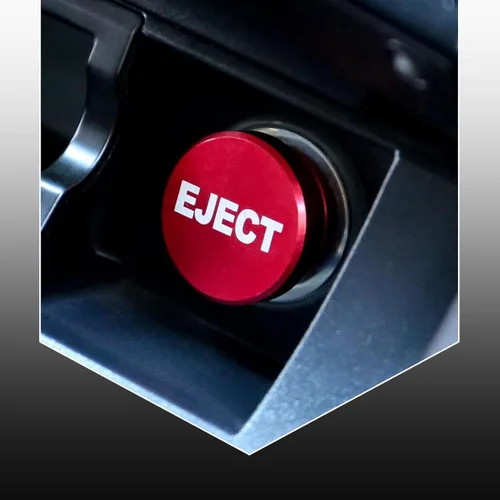 Miniatura 6 de 2 fundas protectoras para encendedor de cigarrillos de automóvil, 1.08 x 0.68 pulgadas, "EJECT" "FIRE MISSILE", de metal, impermeable