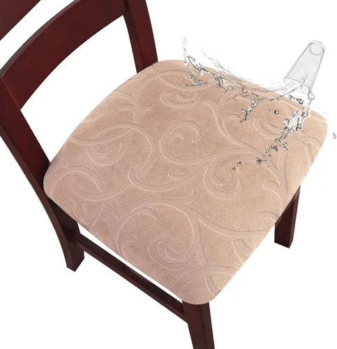 Miniatura 15 de Genina Fundas impermeables de asiento para silla de comedor, fundas elásticas para sillas de comedor, fundas protectoras para silla de comedor
