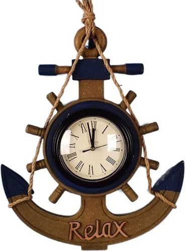 HEXEH Reloj de pared vintage vintage con diseño de ancla para el hogar, sala de estar, comedor, decoración de dormitorio, reloj de pared silencioso