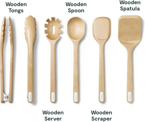 Miniatura 4 de Caraway Juego de Preparación de Cocina de 14 Piezas - Juego de Cuchillos de Cocina y Juego de Utensilios de Madera - Fabricado con Hojas de Acero