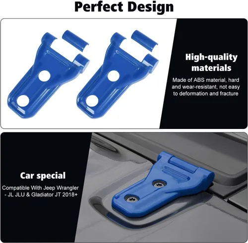 Miniatura 3 de RT-TCZ Kit de decoración exterior para bisagra de capó para Jeep Wrangler JL JLU y Gladiator JT 2018-2023, azul