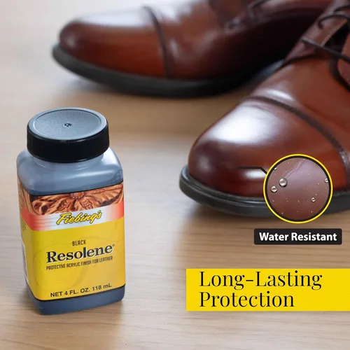 Miniatura 2 de Fiebing's Acrylic Resolene (4 onzas, negro) - Acabado protector de cuero acrílico - Capa superior flexible y resistente al agua para botas teñidas