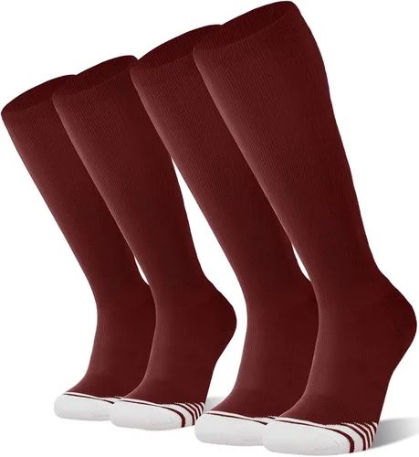 Miniatura 22 de FITRELL Paquete de 2/3 calcetines de béisbol y sóftbol para niños, jóvenes, hombres y mujeres, calcetines altos hasta la rodilla (varios colores)