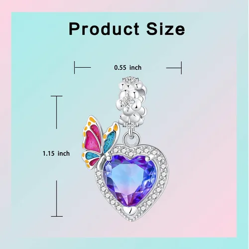 Miniatura 68 de LUXILLA Abalorio de plata de ley 925 para madre, hija, abuela, para familia, amor, madre, hija, abuela, para pulseras, collares, dijes, abalorios