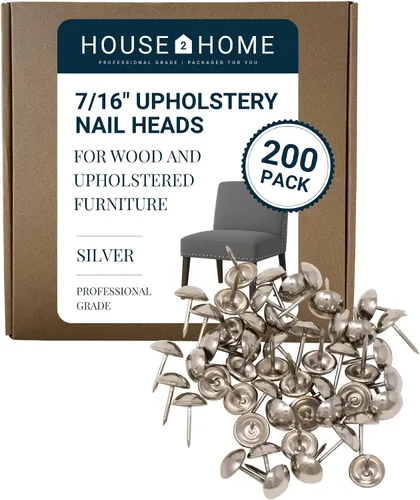 House2Home Tachuelas de tapicería para muebles, cabezales de clavos de tapicería de 7/16 pulgadas para adornos de muebles, clavos decorativos para
