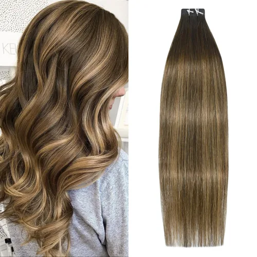 Miniatura 10 de WindTouch Extensiones de cabello humano con cinta adhesiva, color rojo, 20 unidades, 14 pulgadas, #rojo, 1.06 oz