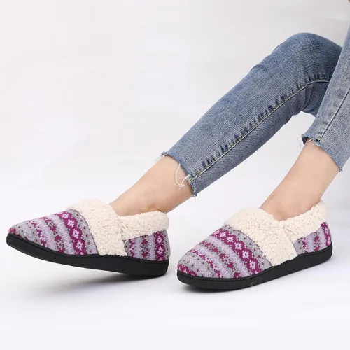 Miniatura 2 de Evshine Pantuflas mullidas de espuma viscoelástica con parte trasera cerrada para mujer, con forro polar, para interiores y exteriores