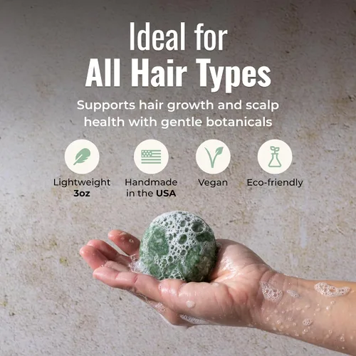 Miniatura 6 de ZWS Barra de champú, limpiador vegano para viajes, gimnasio y campamento, seguro para cabello teñido y tratado, soporta cabello graso, caspa