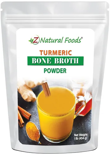 Caldo de hueso de cúrcuma en polvo (bovino) – Hecho en Estados Unidos – Proteína + colágeno + aminoácidos – Suplemento de carne superalimento para