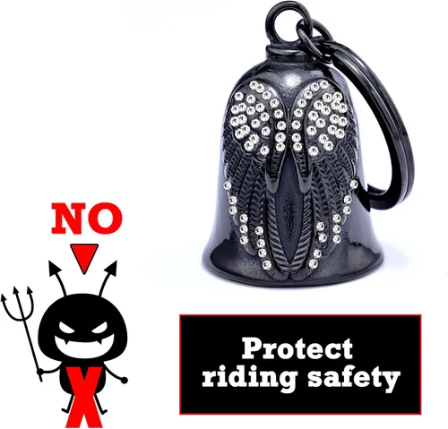 Miniatura 3 de Motorcycle Women Bells - Motorcycle Angel Bell for Men Women,Bell Biker Accessory,Guard Riding Safety Blanco